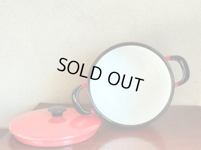 画像2: コクムス/KOCKUMS/ホーロー両手鍋/レッド/2.5L