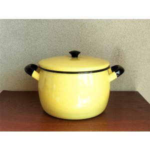画像: コクムス/KOCKUMS/ホーロー両手鍋/イエロー/2.5L